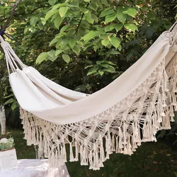 Deluxe Double Hammock Swing Net Chair Nordic Bohemian Hammock Brazilian Macrame Garden Out Hanging Hammock Swings 2x1.5m