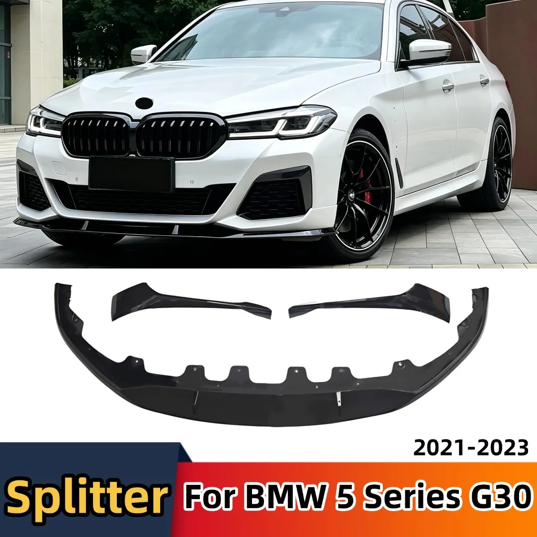 For BMW 5 Series G30 G31 M Sport 2021-2023 Front Lip Diffuser Glossy Black Exterior Styling Accessories Replacement Modification