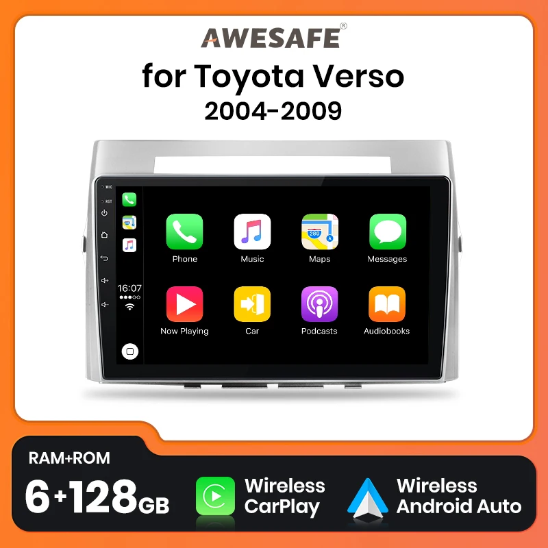 AWESAFE PX9 For Toyota Corolla Verso 2004-2009 Car Radio Multimedia Navigation 2 din Android 2din Autoradio CarPlay Stereo