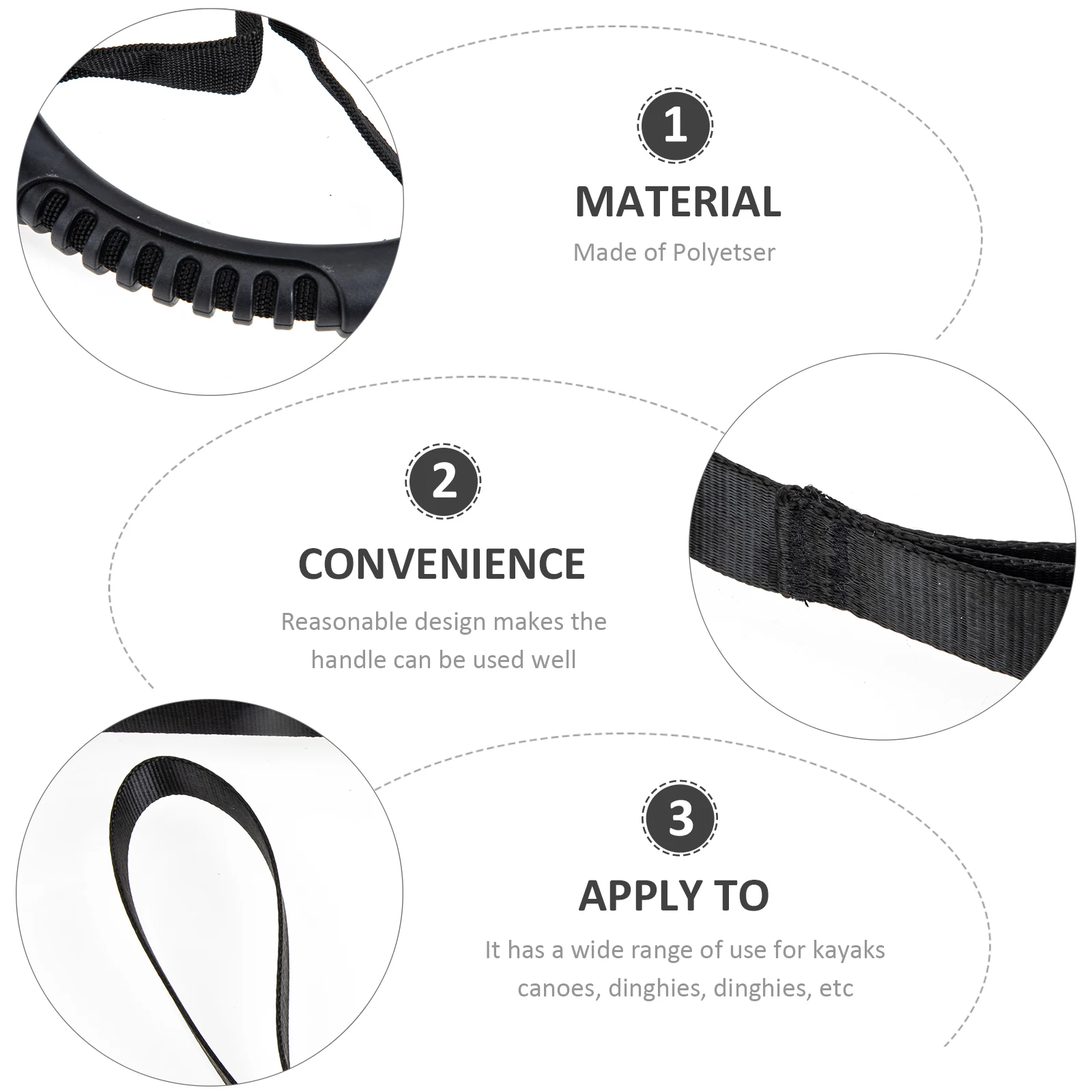

Kayak Strap Professional Standing Band Practical Canoe Handles Pull Up Straps Outdoor Accessory Anti-Slip Belt Boat Supplies