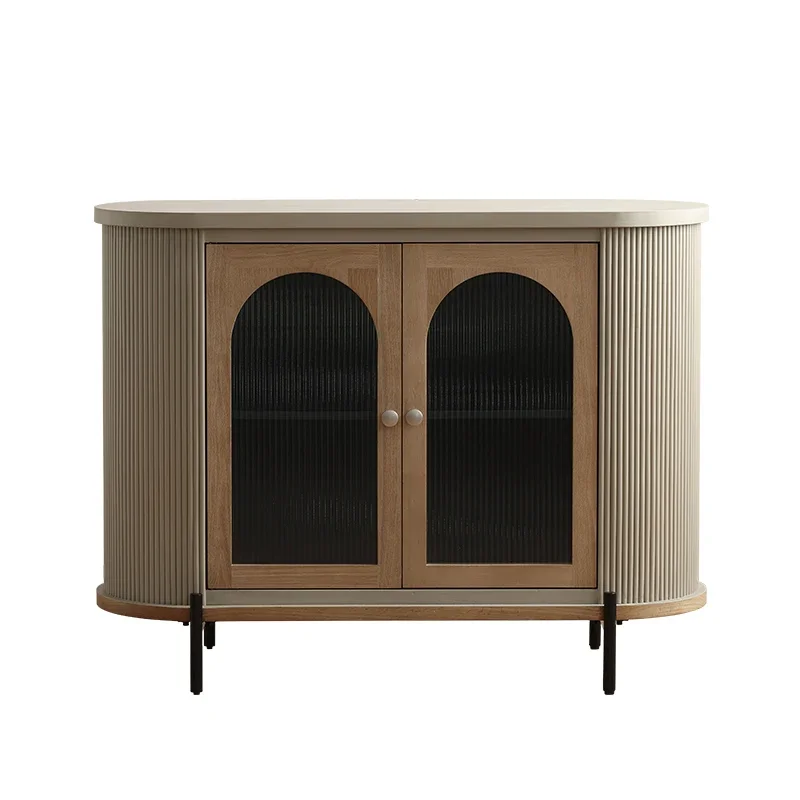 

Скандинавский современный французский деревенский винтажный дубовый стеклянный двухдверный сервант, входной шкаф |