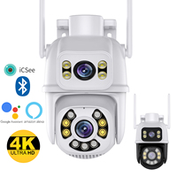 4K 8MP PTZ Dual Lens WIFI Camera Dual Screen AI Human Tracking Outdoor Secuity Surveillance POE IP Camera iCsee PRO Onvif