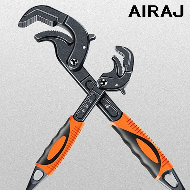 AIRAJ Wrench High Carbon Steel Multi Functional Adjustable Self Locking Ratchet Open End Wrench Manual Repair Tool