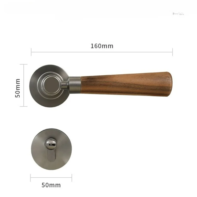 New Chinese Style Room Door Lock, Retro Interior Bedroom, Office Door Lock, Magnetic/silent Split Room Door Handle Lock