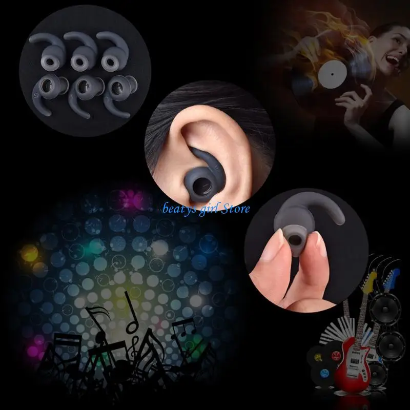 C7AB 6 Packs Replacement Silicone Ear Buds Gels Eartips for Corded Headsets