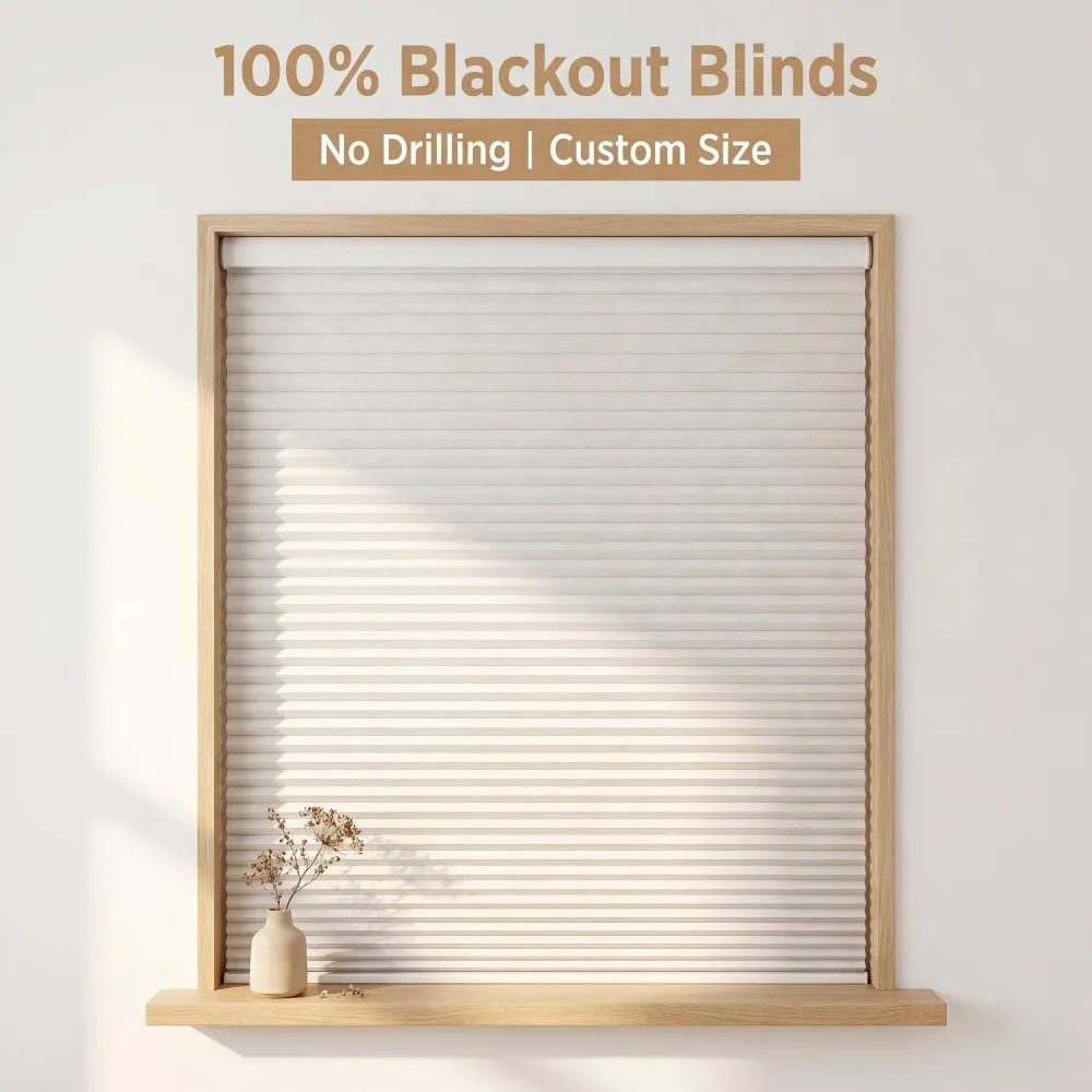 Custom Push-pull Honeycomb Blinds Waterproof Honeycomb Blind Blackout Blinds Windows No Drill Shades Home Study Bedroom Office