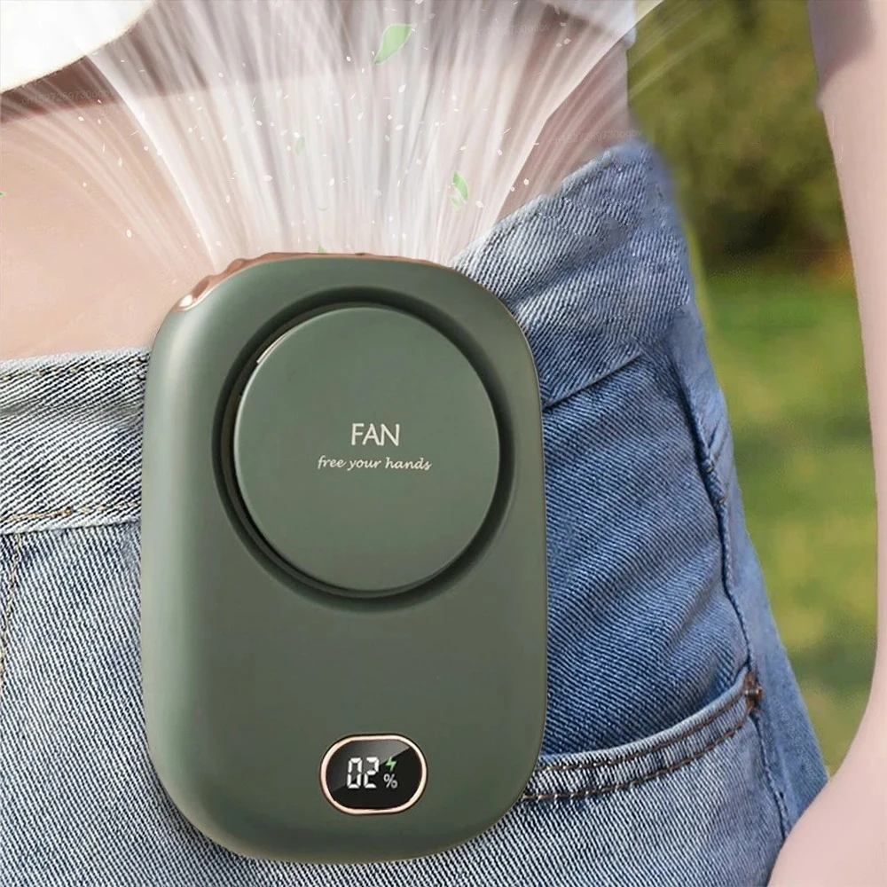 

Портативный поясной вентилятор Мини-вентилятор с зажимом для талии Безлопастной портативный шейный вентилятор USB Перезаряжаемый беспроводной подвесной шейный вентилятор для путешествий на открытом воздухе
