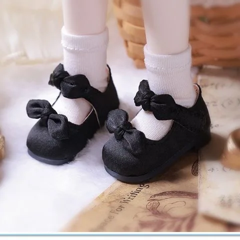 Puppen zubehör 1/6 bjd Schuhe lässige Mädchens chuhe, Doppels chleifen Lederschuhe versand kostenfrei