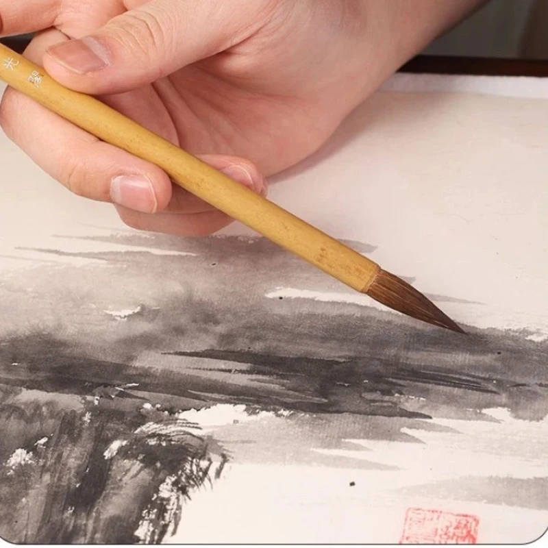 Mixed Hair Small Running Script Calligraphy Writing Brush Chinese Landscape Painting Brush Calligraphy Grading Exam Brush Pen 6