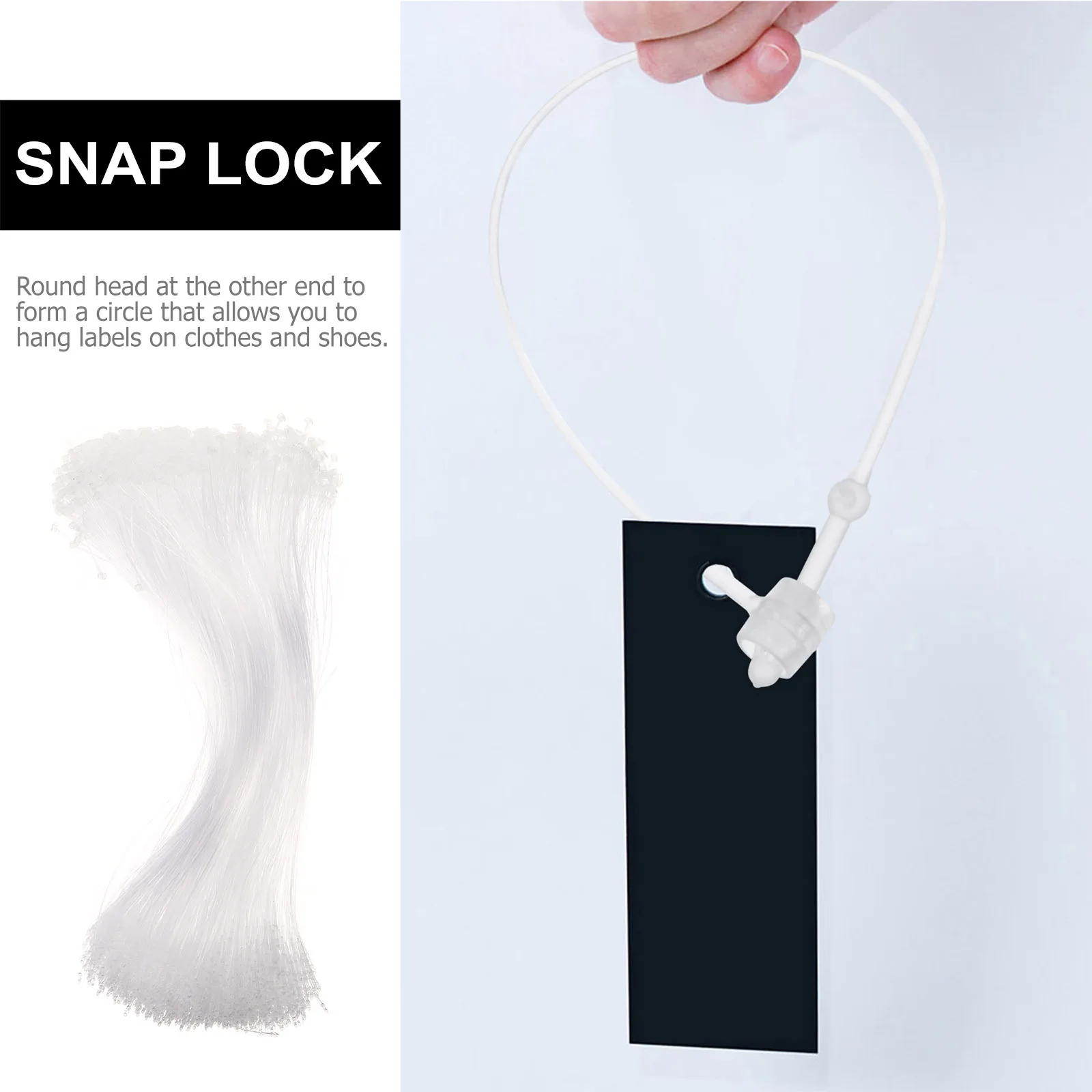 

1000pcs Round Head Transparent Snap Fasteners Plastic Tag Locks For Clothing Shoes Security Loop Price Tag Fastener Craft Decor