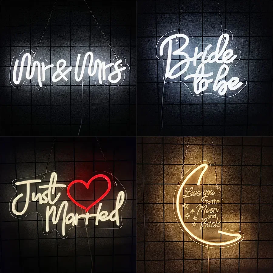 

Неоновые вывески «Just Married» для декора стен, неоновые световые вывески для свадебного декора, светодиодная вывеска с USB для свадьбы, предложения руки и сердца, помолвки