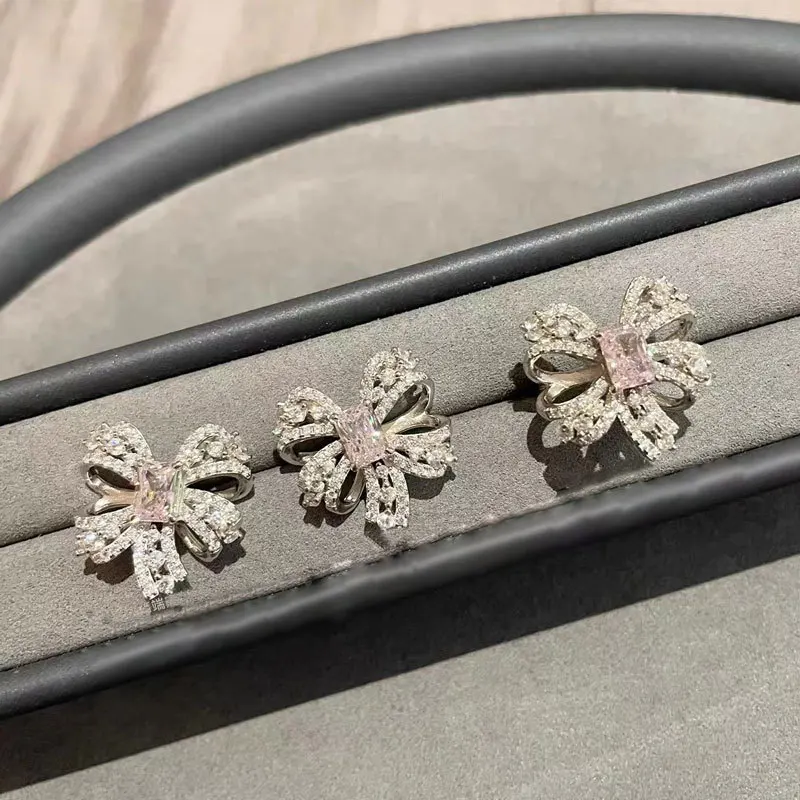 Earring Set Women Sets Metal Unisex Girls Lovers' Classic Bowknot Jewelry Sets Stainless Steel New Arrival image 4