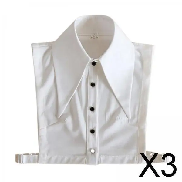 

Съемный женский хлопковый воротник-накладка на пуговицах, имитация рубашки, для свитера или платья