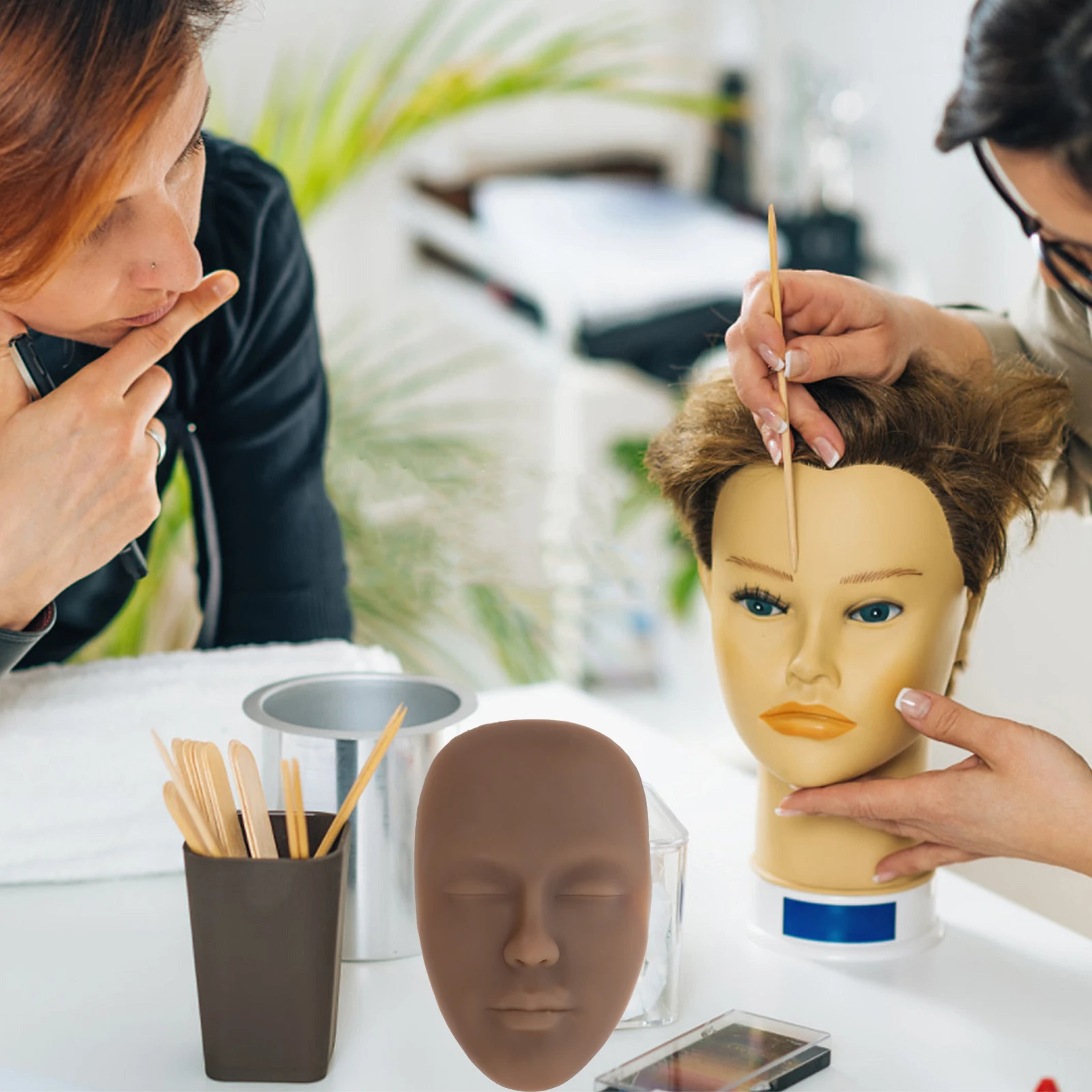 

Face Training Tool Eyebrow Models Makeup Practice Board Head Mannequin Piercing Eyelash