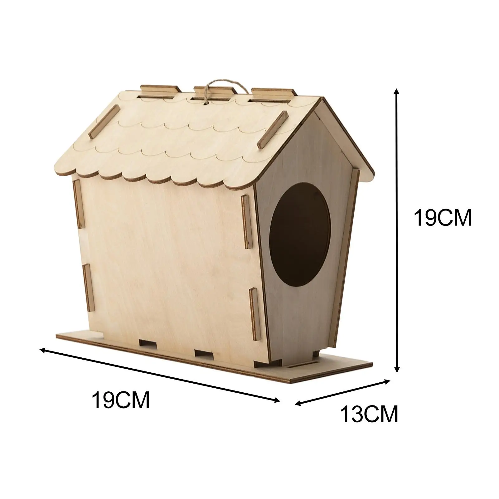 Wooden Nesting Box Unfinished Bird Nest Yard Roosting Resting Place Outside Shelter DIY Bird House Hut for Cardinals Lovebird