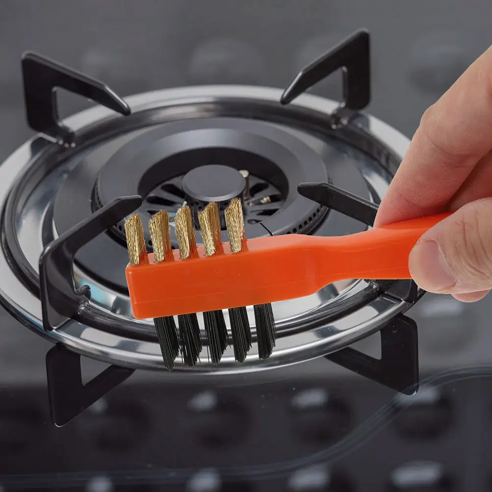 2Pcs Professional Kitchen Cleaning Brush Multipurpose Copper Wire Scrub Brush for Cooktop Stove Table Rust Oil Stains Bright