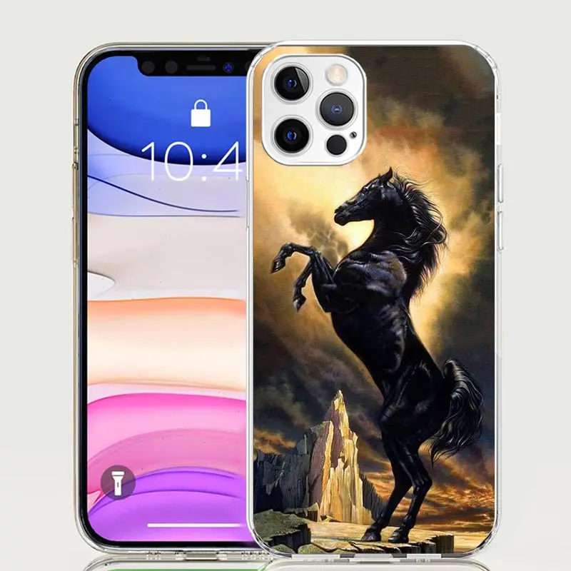 Horse Great Beauty Galloping Phone Case For Apple Iphone 11 12 13 Mini 14 15 16 Pro Max 7 Plus X XS XR SE Art Customized Coque C