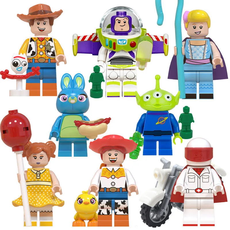 Disney MINISO Toy Story Buzz Lightyear Three Eyed Boy Woody Reese Children's Building Block Puzzle Toy Christmas Birthday Gifts