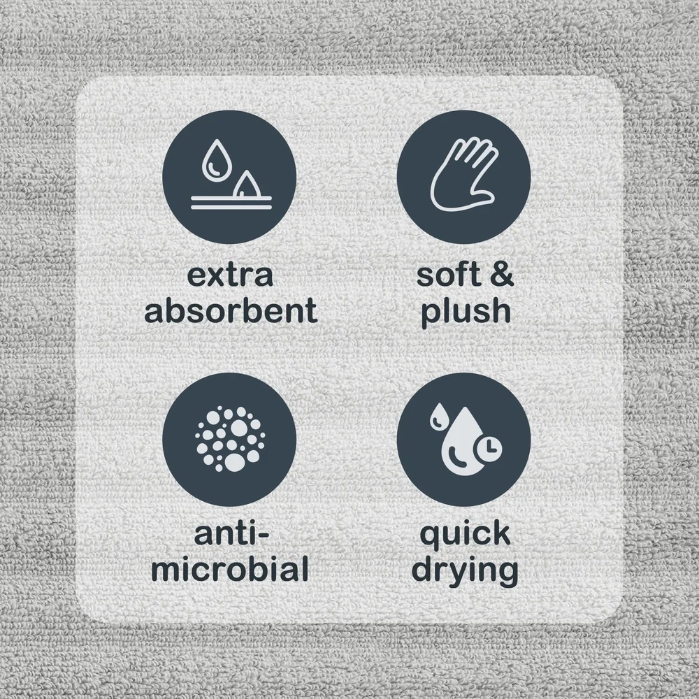 مناشف حمام ذات أداء محكم، عبوة من قطعتين سريعة الجفاف من القطن الناعم الممتص وخفيفة الوزن ومتينة ومقاومة للبهتان وقابلة للغسل في الغسالة #5