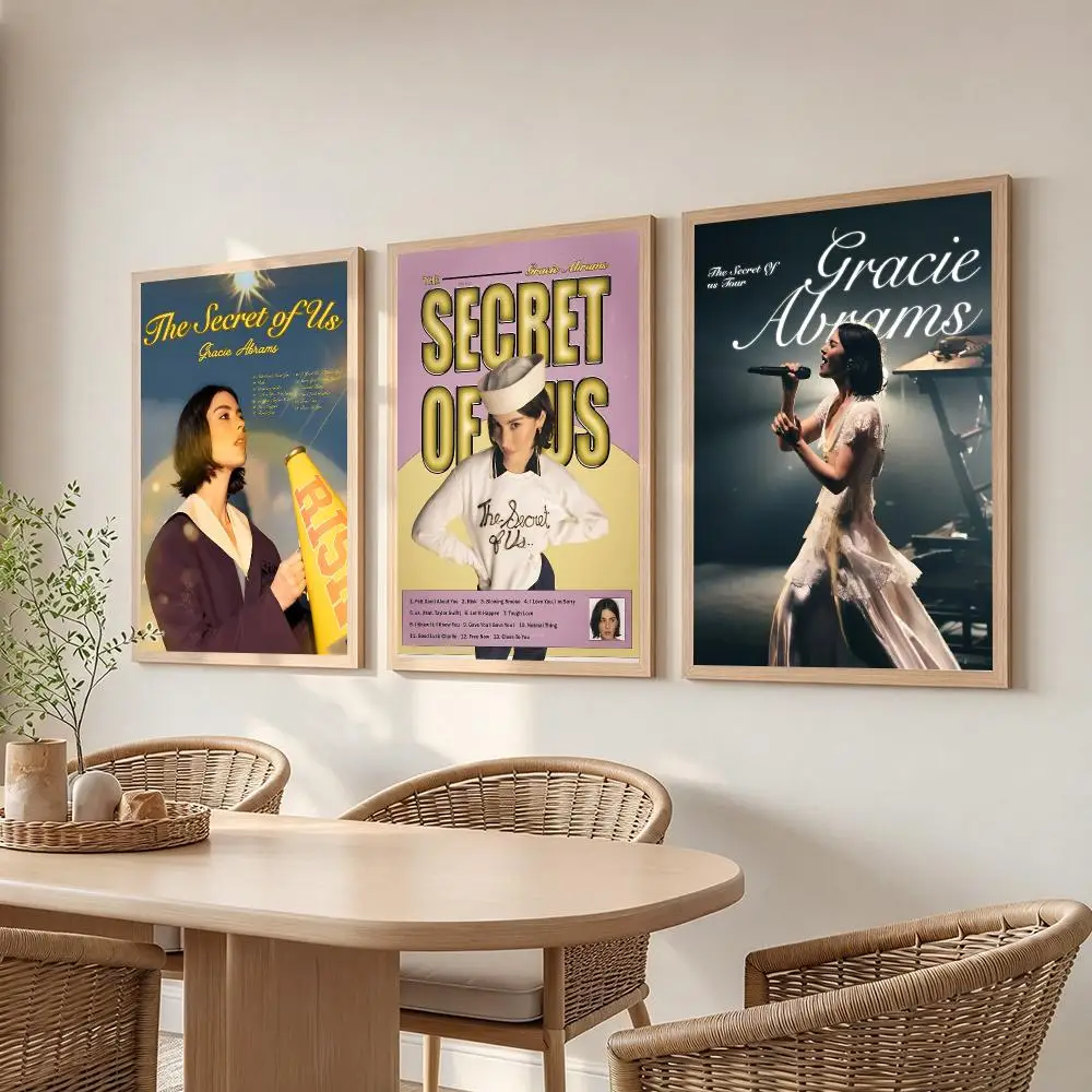 music Gracie Abrams Poster Poster HD Frameless Creamy Style Home Decor Wall Art for Living Room Bedroom Gift