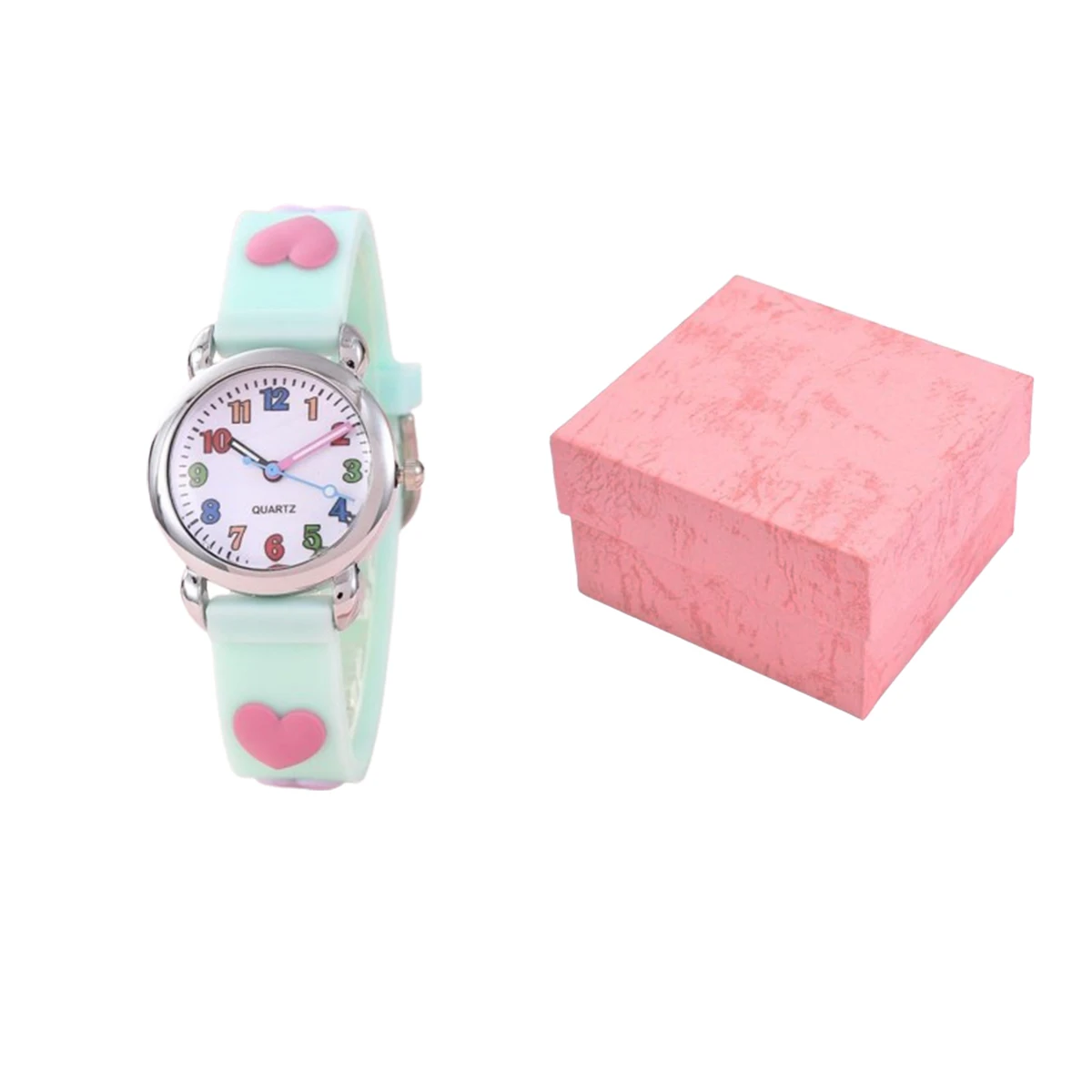 1 pz/2 pz/4 pz-orologio digitale colorato a forma di cuore per bambini, adatto per regali di natale, set di orologi e bracciali
