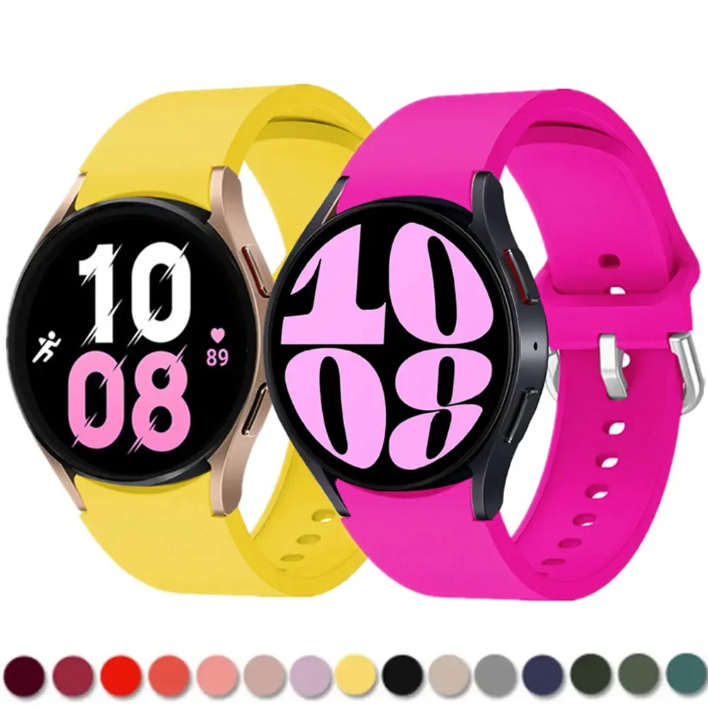 Strap For Samsung Galaxy Watch 6 5 4 44mm 40mm/5 Pro 45mm wristband 20mm Silicone Bracelet Galaxy Watch 6 classic 43mm 47mm Band