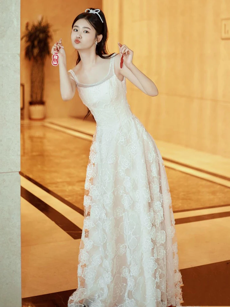 

Ele Bridal Gown with Strap Ultra Fairy T like Wedding Dr for Engagement Breakfast Robe Long Skirt Luxury Daily Wedd...