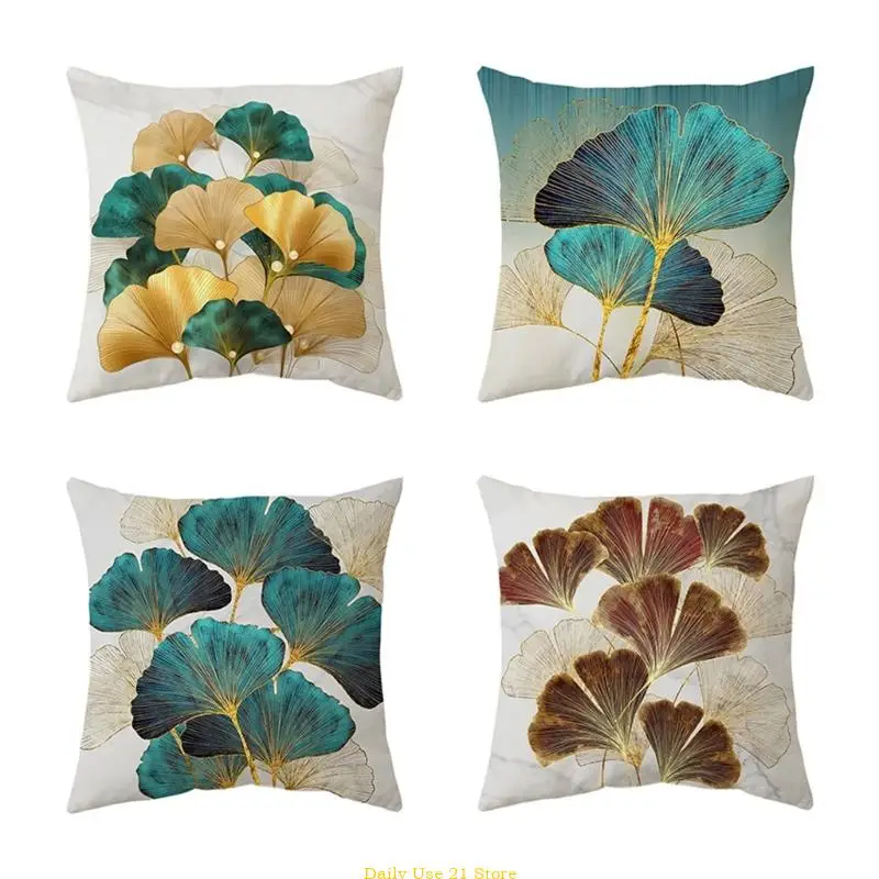 

Ginkgo Biloba Leaf Pillow Cover 4pcs/set Throw Pillows for Case CCovers Decor