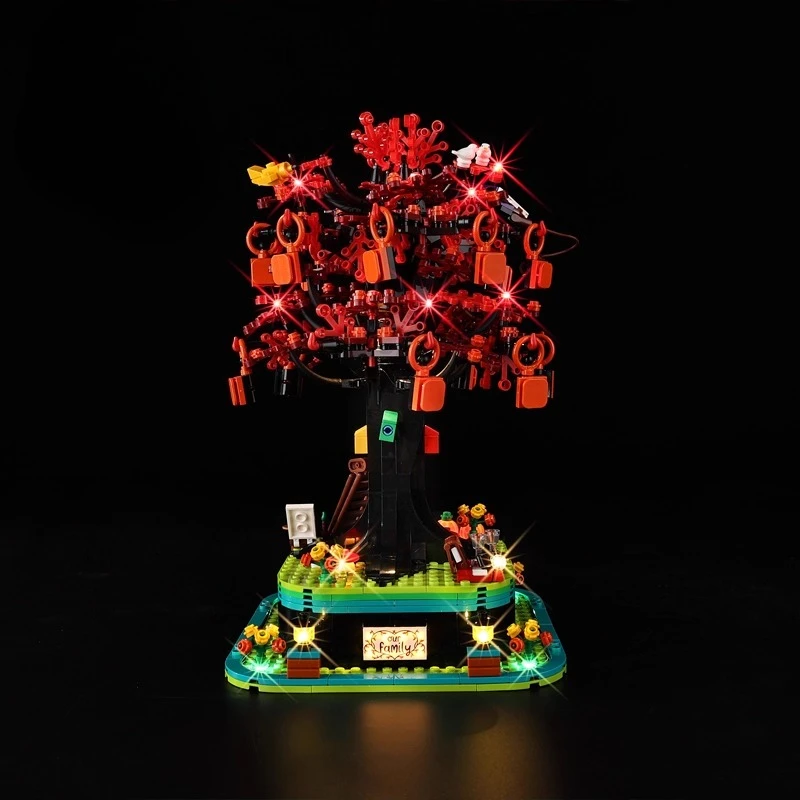 레고 패밀리 트리 21346 조명 선물에 적합한 LED 조명 세트(빌딩 블록 제외)