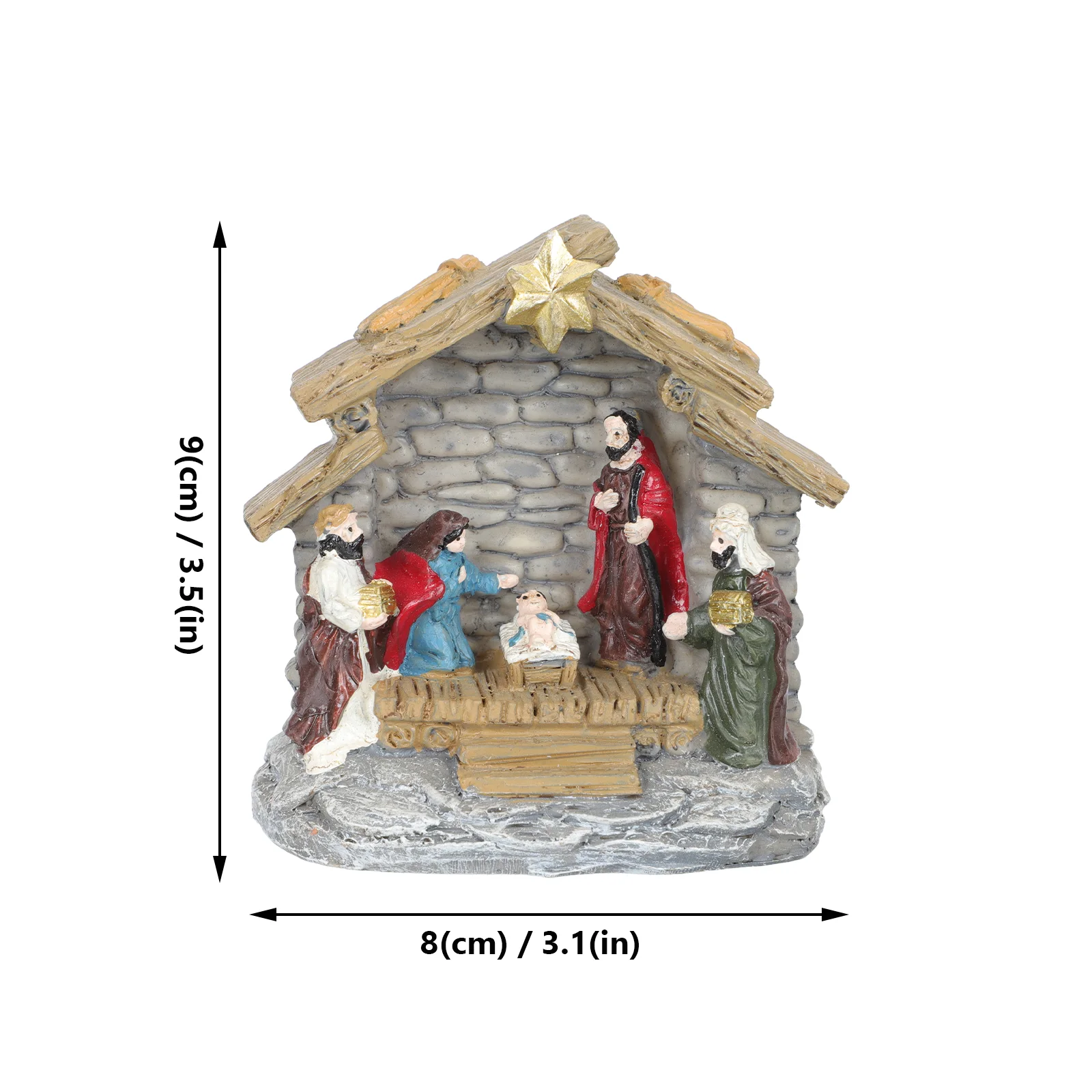 Jesus Birth Ornaments Vivid Statue Tabletop Decor Artificial Resin Church Decoration Religious Figure Adornment