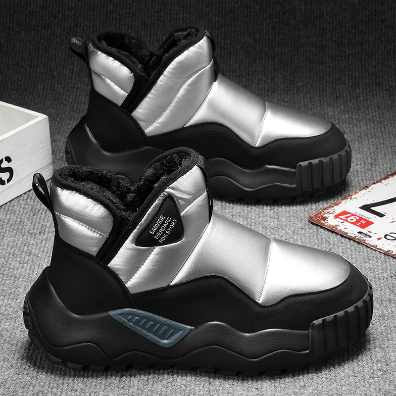 

Winter Warm Snow Boots for Men Plush High Top Cotton Shoes Outdoor Anti-skid Comfortable Casual Shoes for Mens Botas Para Hombre