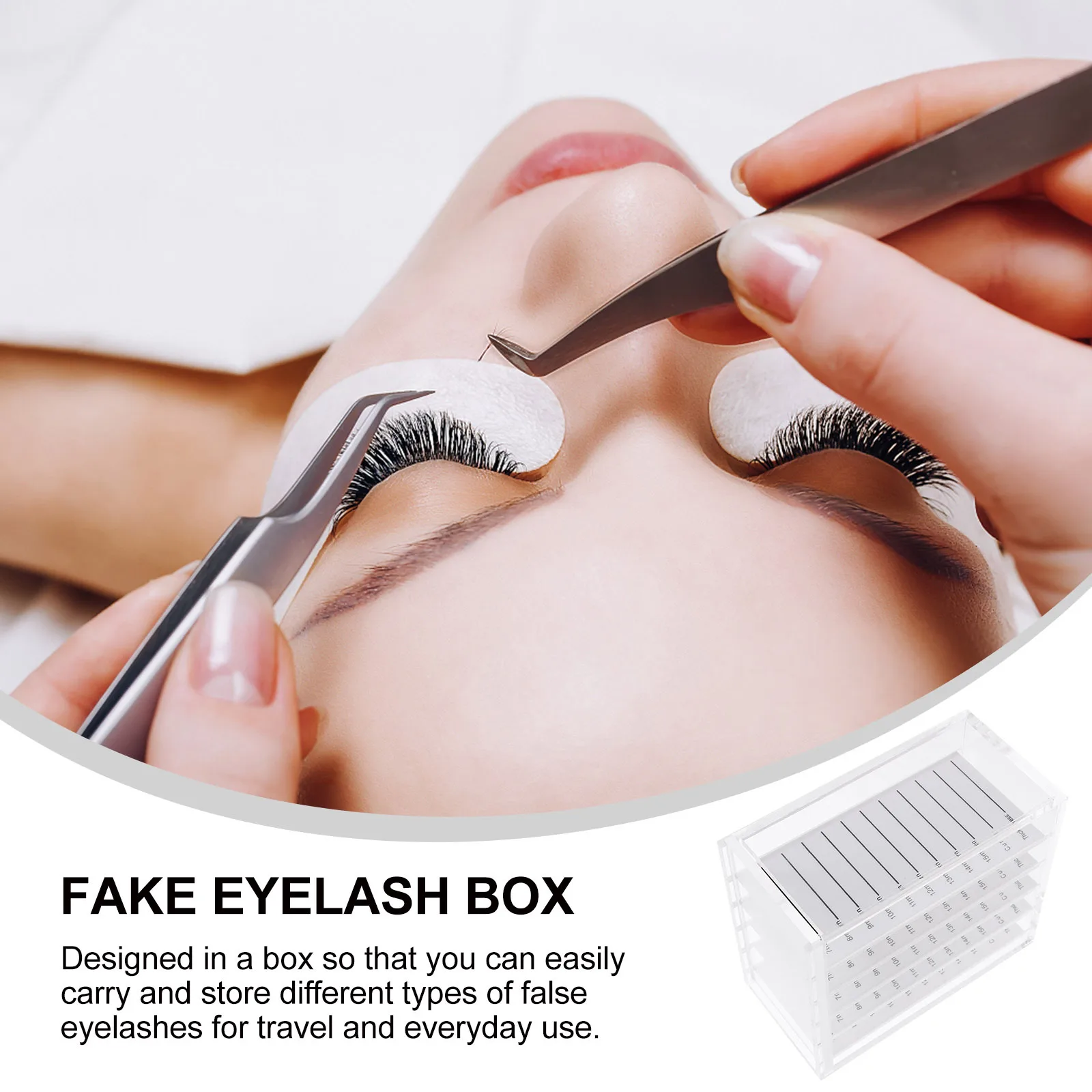 

Clear Acrylic Eyelash Storage Box 5 Layers False Lash Organizer Portable Makeup Container Eyelash Storage Case