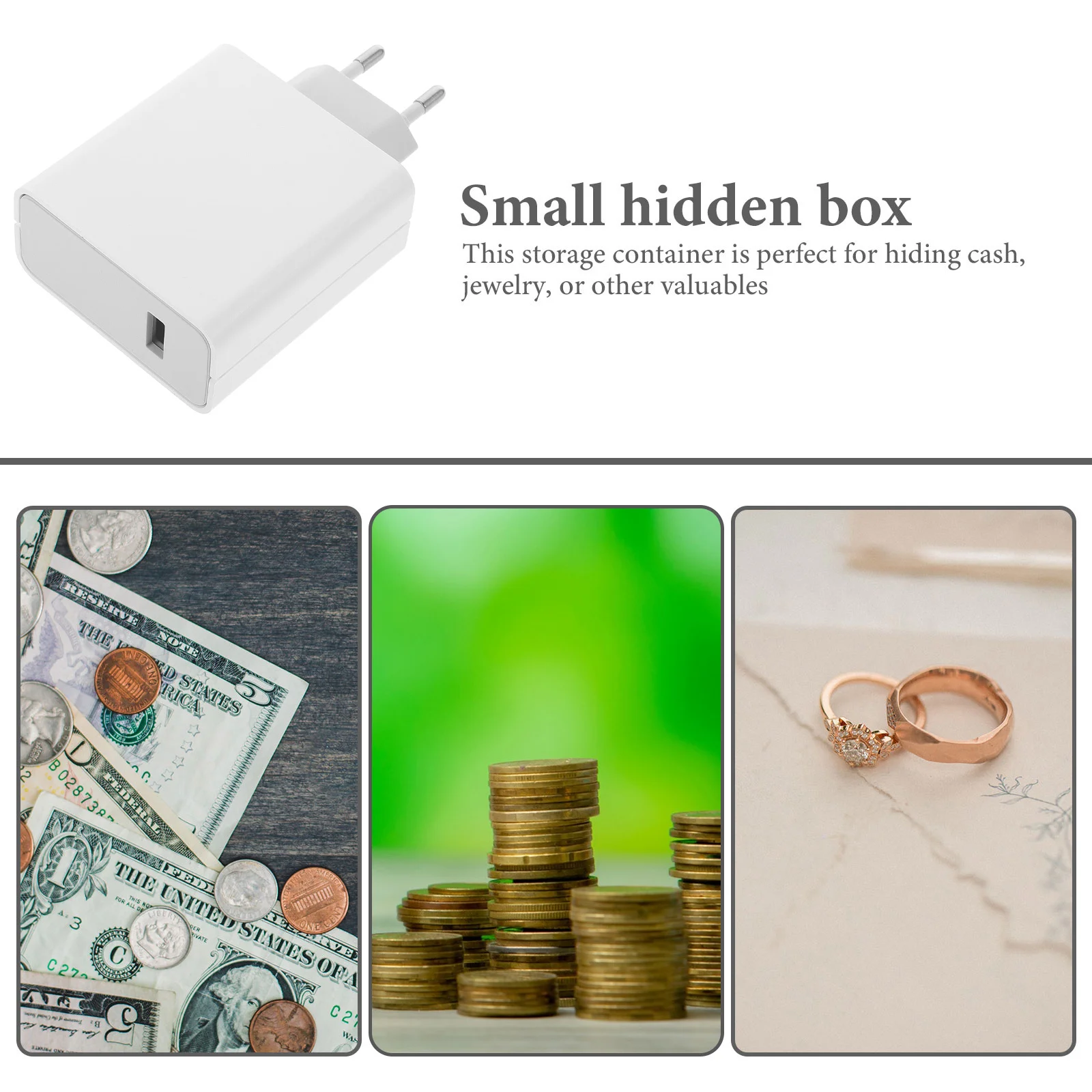 Hidden Storage Box Size S Eu Plug Style Metal Plastic Compact Portable Safe For Cash Jewelry Shaped Hidden Container