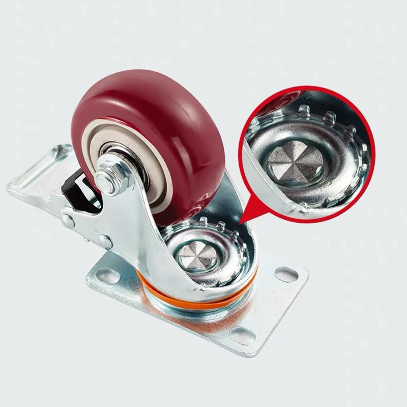 Ruota girevole universale da 4 pezzi pesante 360 °   Ruote freno silenziose girevoli Ruote mobili con piattaforma di usura Carrello per il trasporto domestico