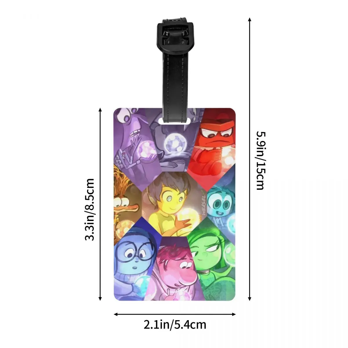 แท็กกระเป๋าการ์ตูน Inside Out แบบกําหนดเองพร้อมนามบัตรความเป็นส่วนตัวปกป้าย ID สําหรับกระเป๋าเดินทางกระเป๋าเดินทาง