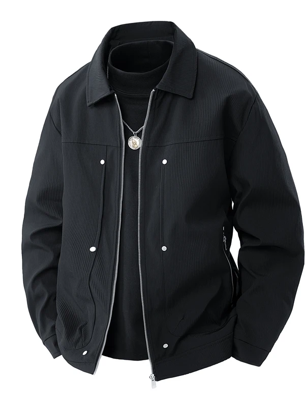 

Весна-Осень 2025: Новая мужская спортивная куртка для активного отдыха, удобный повседневный кардиган на молнии, модный универсальный флип-воротник