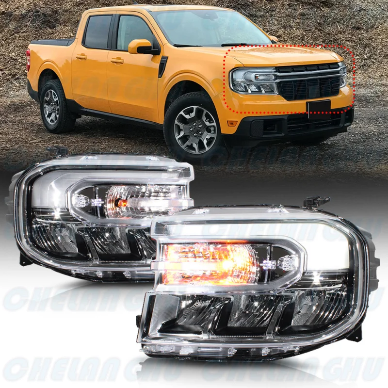 For Ford Maverick 2022 2023 car accessories 1 Pair Front LED HeadLight HeadLamp DRL FO2502431 NZ6Z13008D; FO2503431 NZ6Z13008B