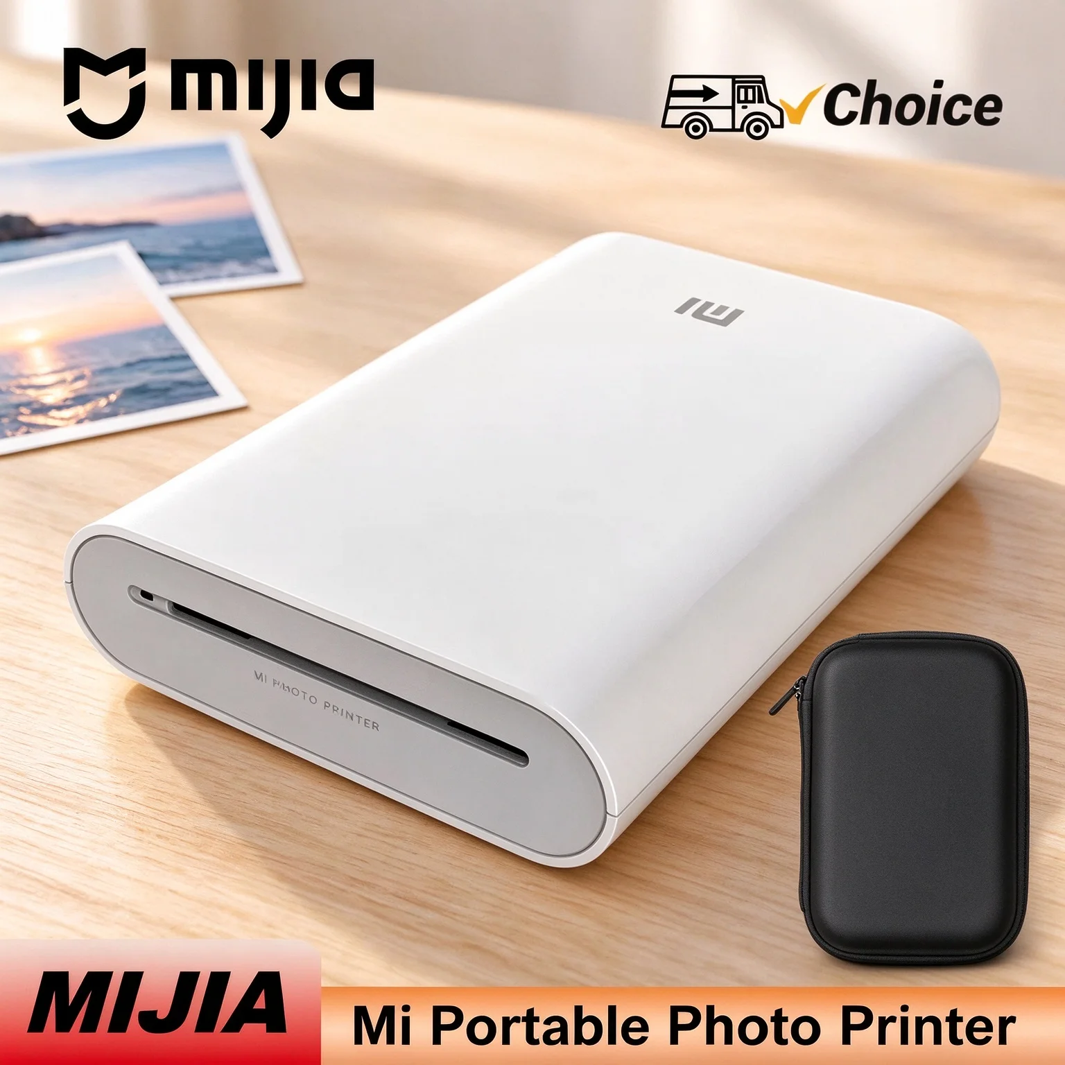 MIJIA Portable Photo Printer ZINK Inkless Printing Bluetooth 5.0 AR Photos 2x3 Inch Sticky Photos for Smartphones CN