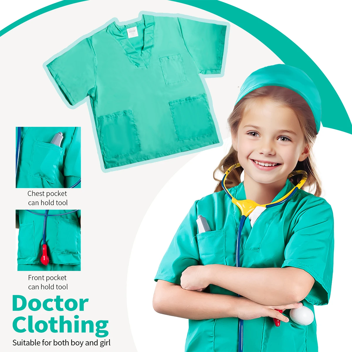 子供用医者ごっこ遊びスーツ、外科用医療器具、家庭用シミュレーション医者おもちゃの完全セット