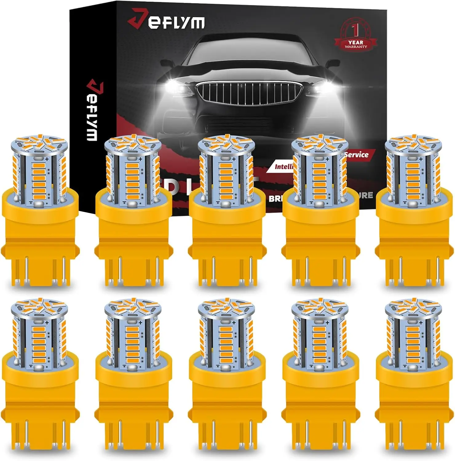 

3157 LED Bulbs,Amber Super Bright 39-SMD 4014 Chips,3056 3156 3156A 3057 4057 3157 4157 T25 LED Car Bulbs for Brake Lights,Backu