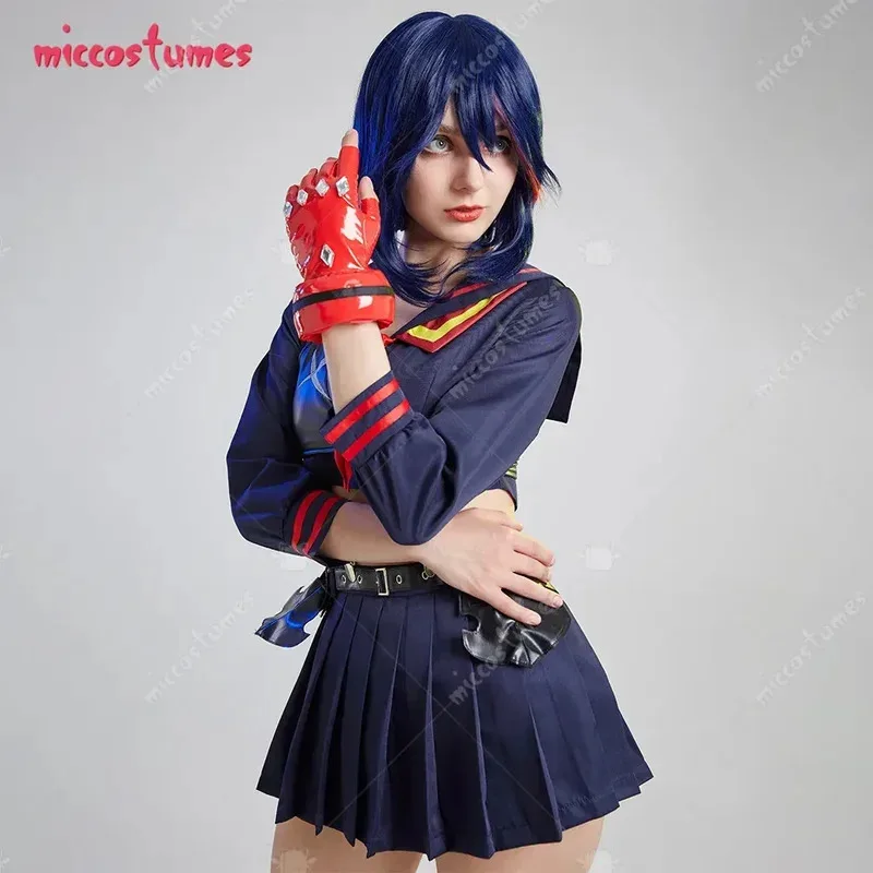 

25COSMiccostumes женский костюм для косплея Ryuko, комплект из рубашки и юбки с длинными рукавами