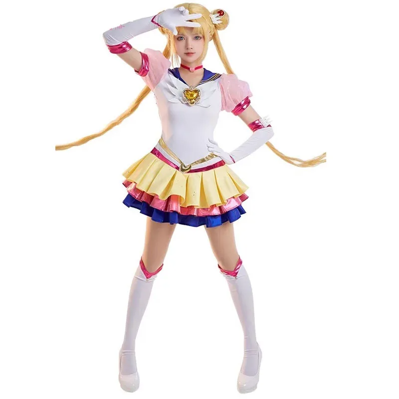 2025 yiyi Anime Sailor Moon Tsukino Usagi 30 aniversario Cosplay disfraces pelucas mujeres Sexy precioso vestido calcetines traje Halloween