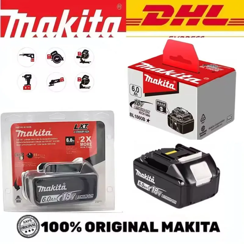 

Makita original battery 18V 6Ah/5.0Ah rechargeable battery replacing Makita BL1830BL 1850BL1860B power tool battery.