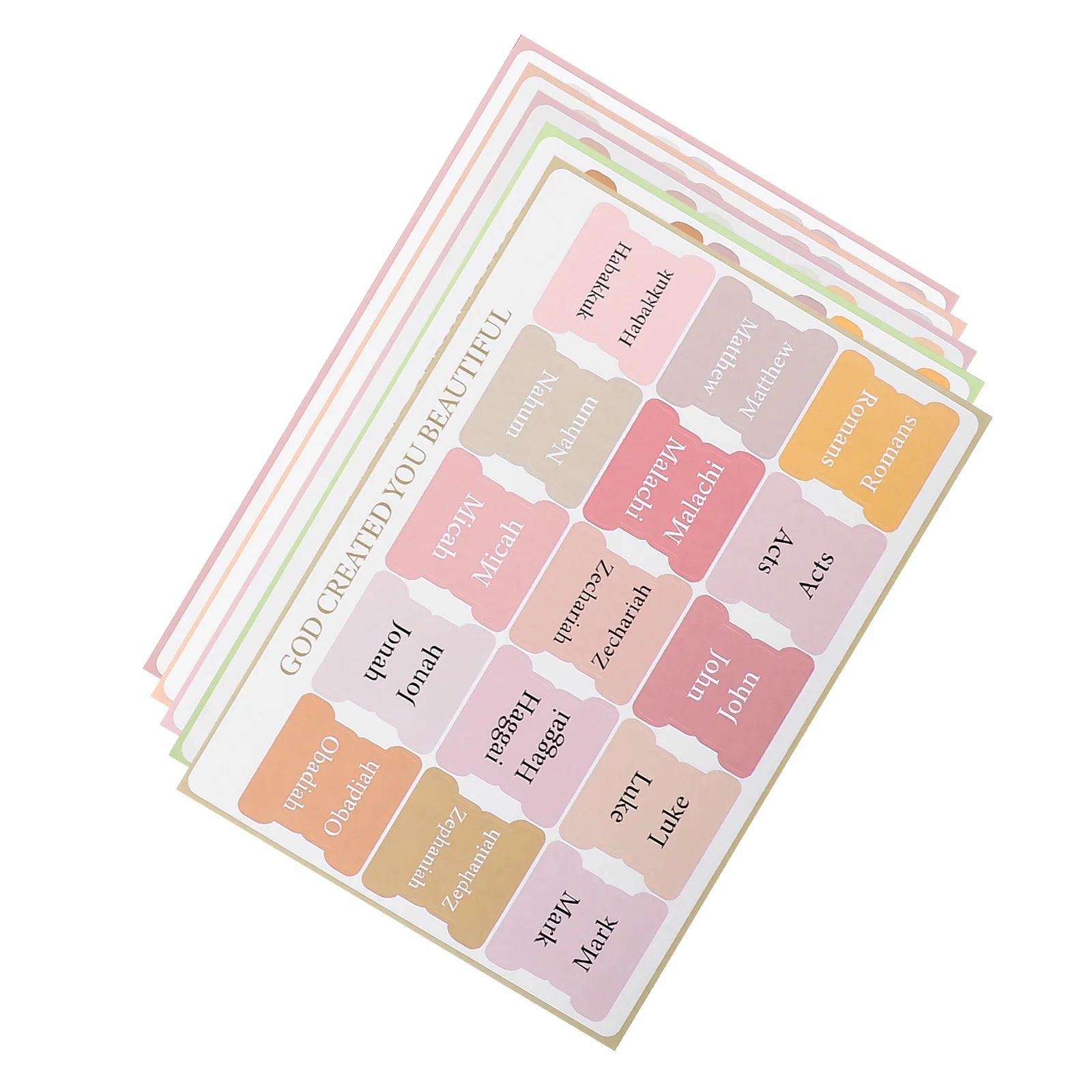 5 Sheets Repositionable File Tabs Bible Index Tags Supplies Label Sticker Coated Paper Men and Women