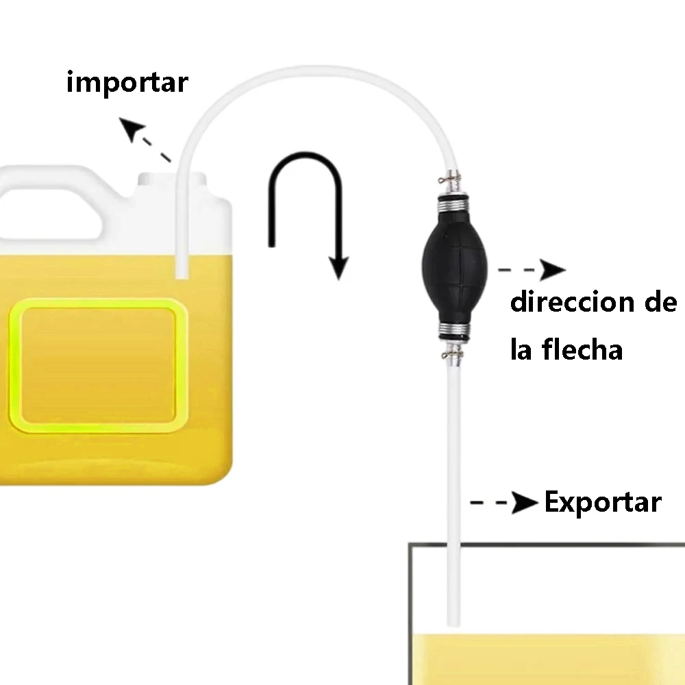 Sifão gasolina mangueira com bomba de mão, bomba manual portátil, acessórios do carro, 2m, 79in, 1pc