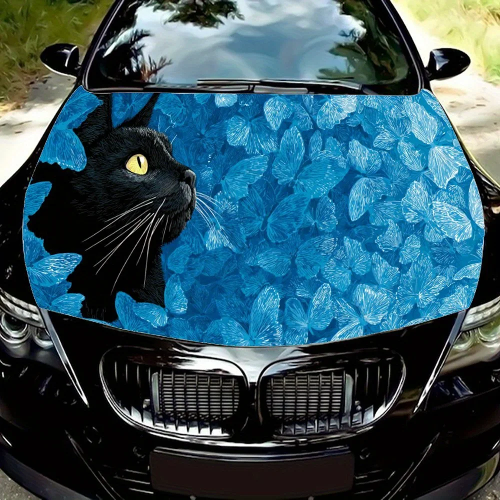

Наклейки на капот автомобиля Fantasy Black Cat, водонепроницаемые самоклеящиеся, устойчивые к царапинам, легко приклеиваемые, прочные автомобильные наклейки из ПВХ, автомобиль d