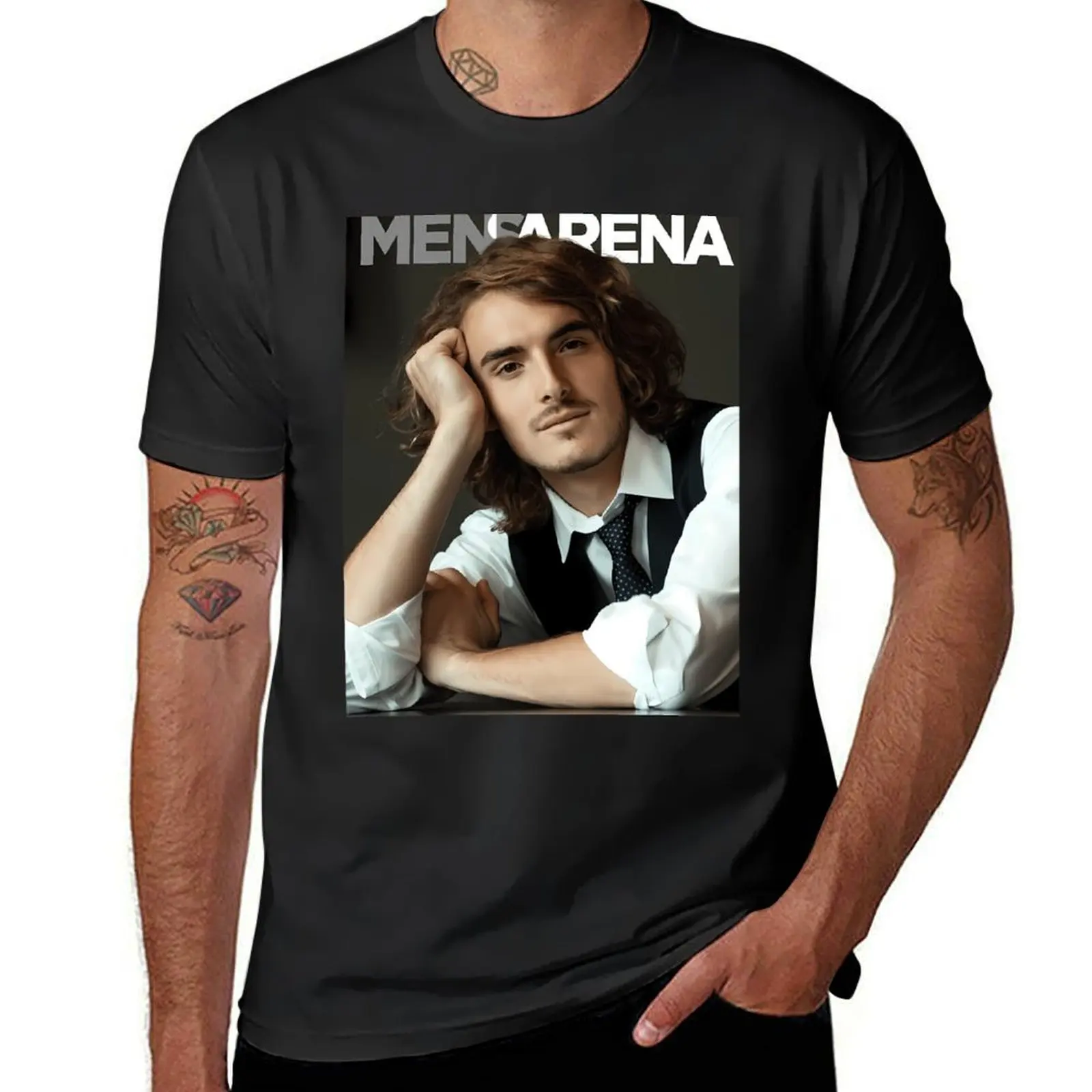 Magazines Stefanos Tsitsipas T-Shirt oversized boys animal print men workout shirt