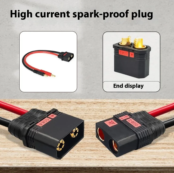 Cavo caricabatterie con spina a banana bullet da maschio a 4 mm con cavo di ricarica resistente QS8 da 10 AWG 30 cm