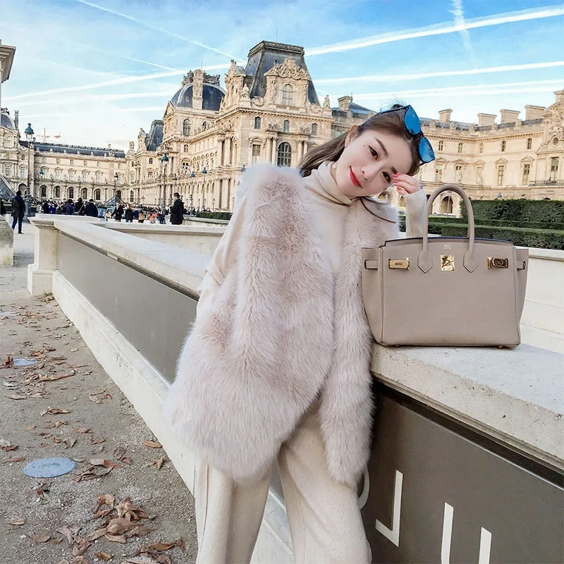 Autumn and Winter Korean Version of Celebrity Imitation Fur Fur Integrated Vest Jacket Imitation Fox Hair Artificial Fur Vest