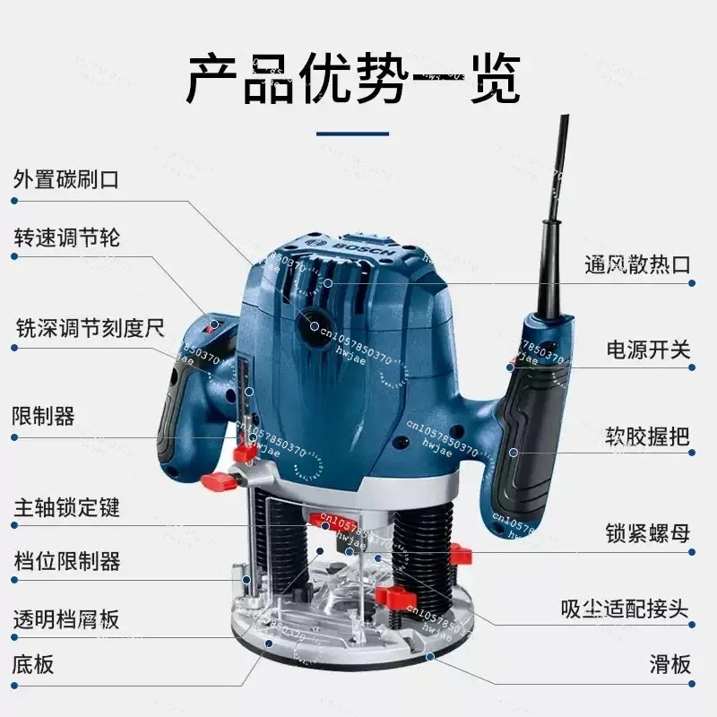 Variable Speed Plunge Trimming & Engraving Machine for Slotting，GOF130 Electric Woodworking Router